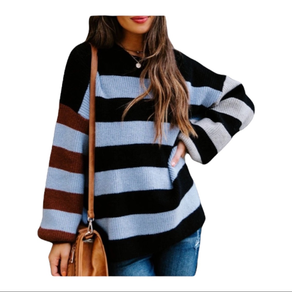 NWOT Vici striped sweater, size L